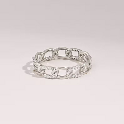 Diamond Chain Rings for Women 14K Gold Eternity Band