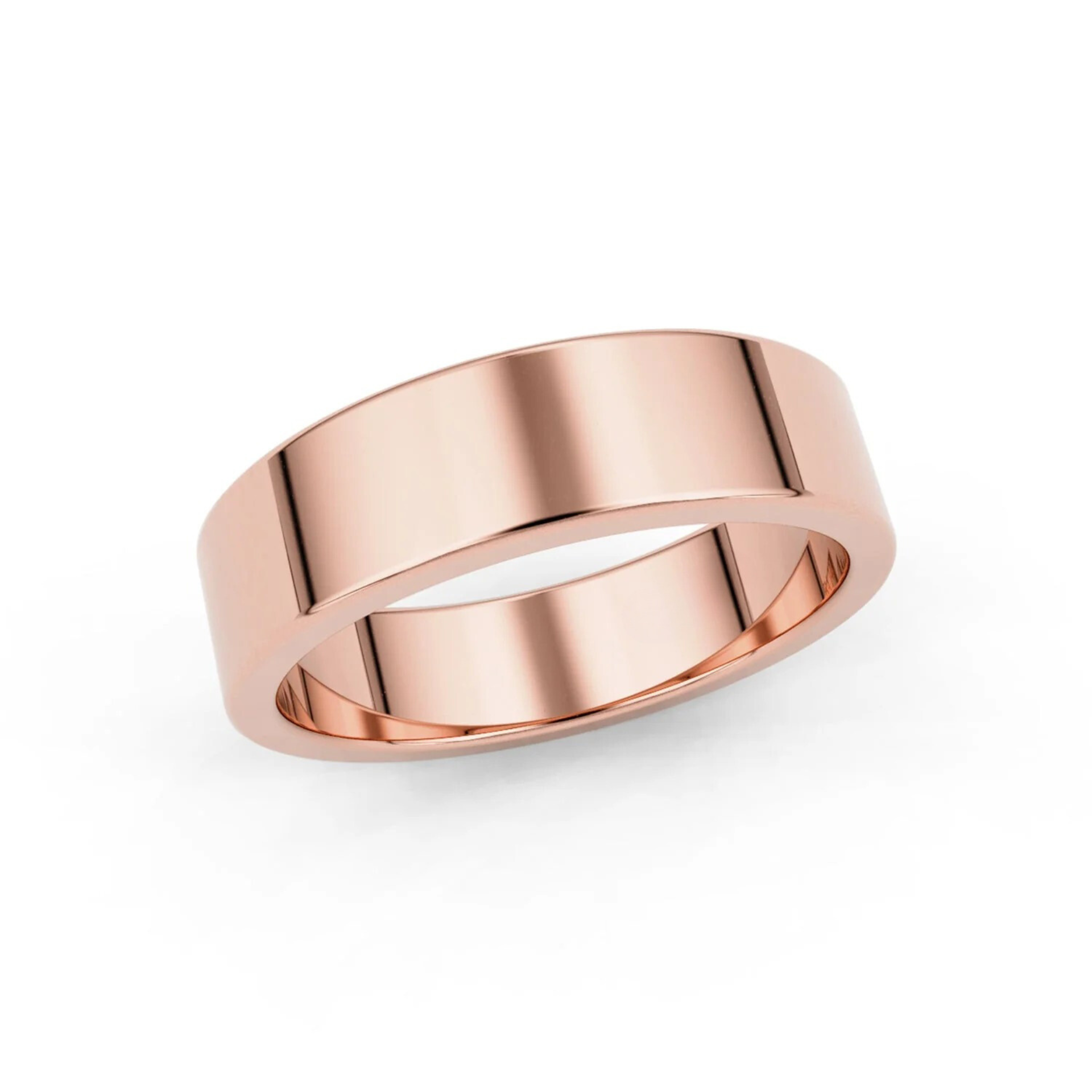 5mm Flat Forever Wedding Band, 14k Gold