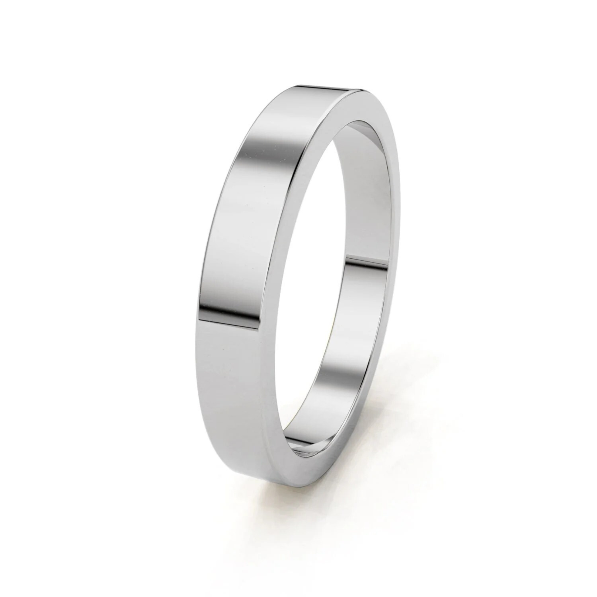 3mm Flat Forever Wedding Band, 14k Gold