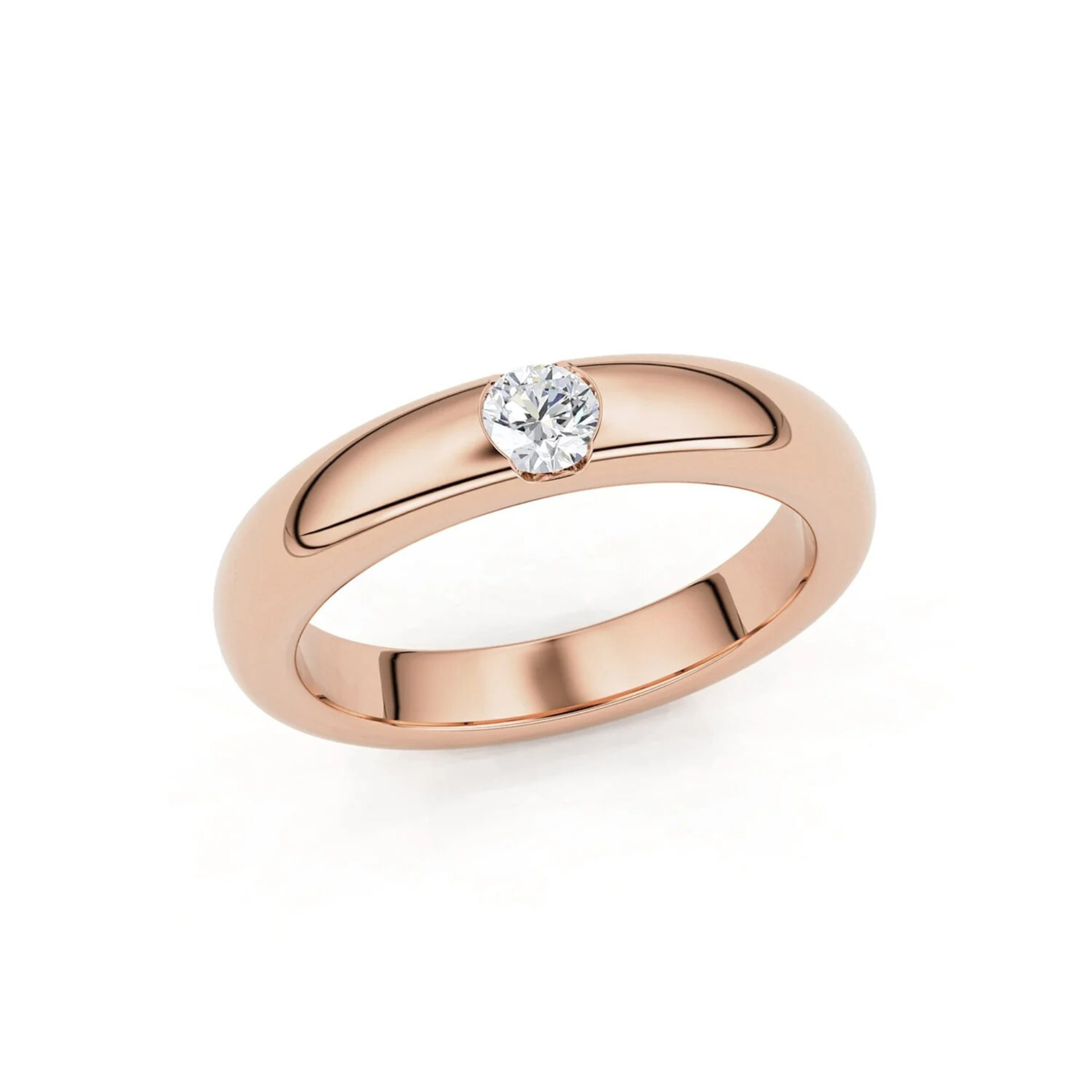 4mm Flush Set Forever Wedding Band, 14k Gold