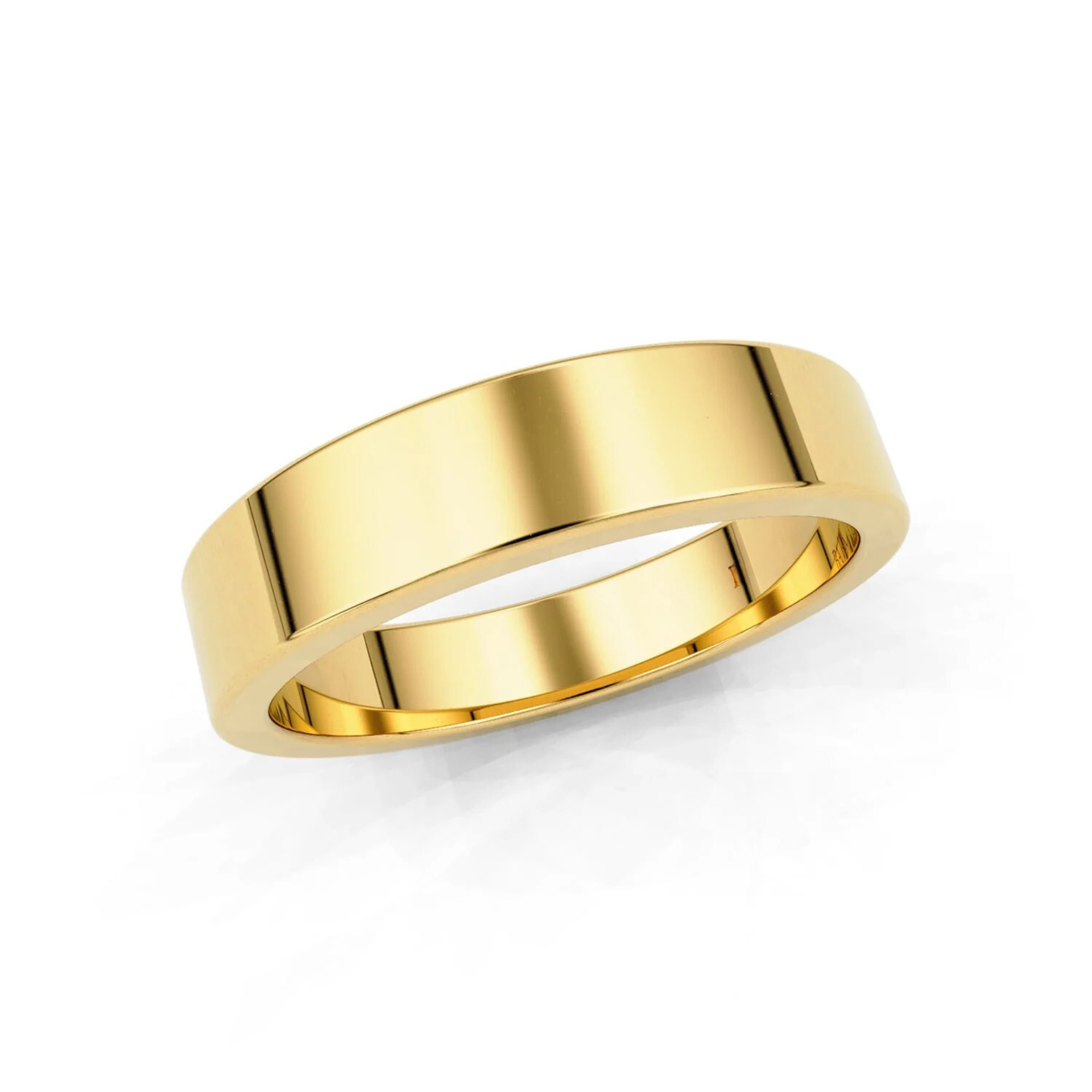 4mm Flat Forever Wedding Band, 14k Gold