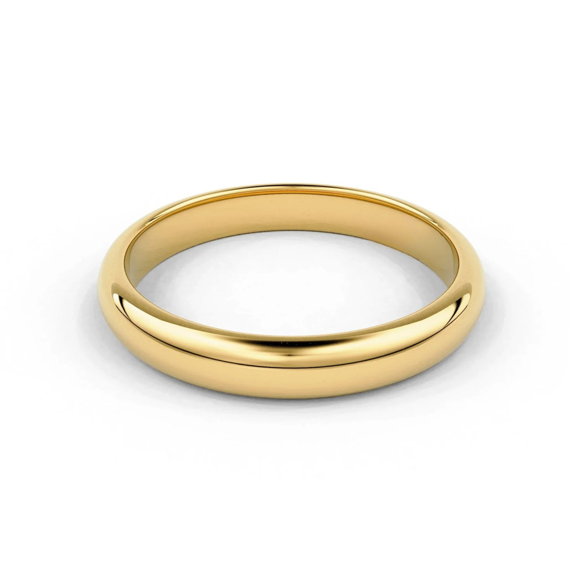 3mm Half Round Forever Wedding Band, 14k Gold