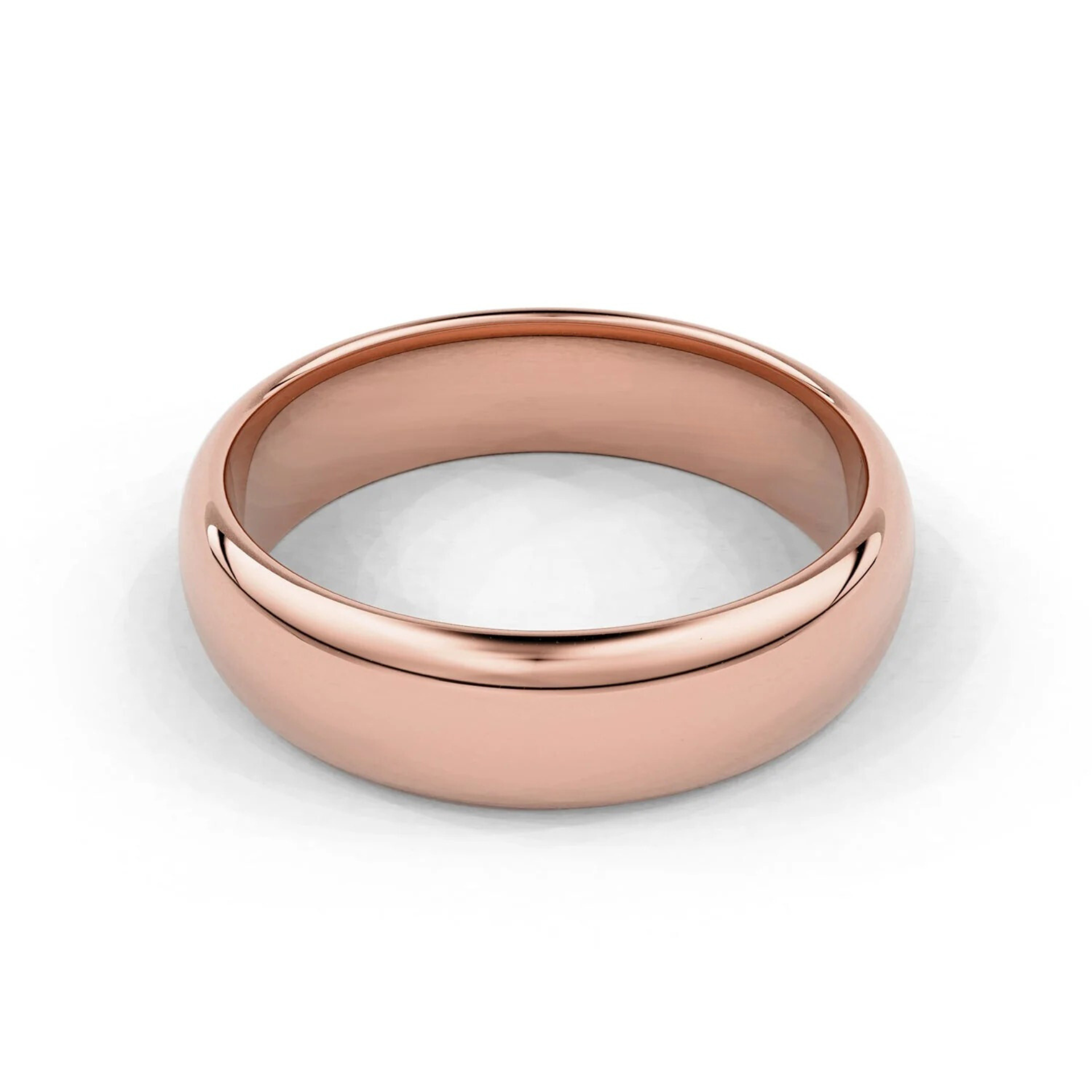 5mm Half Round Forever Wedding Band, 14k Gold