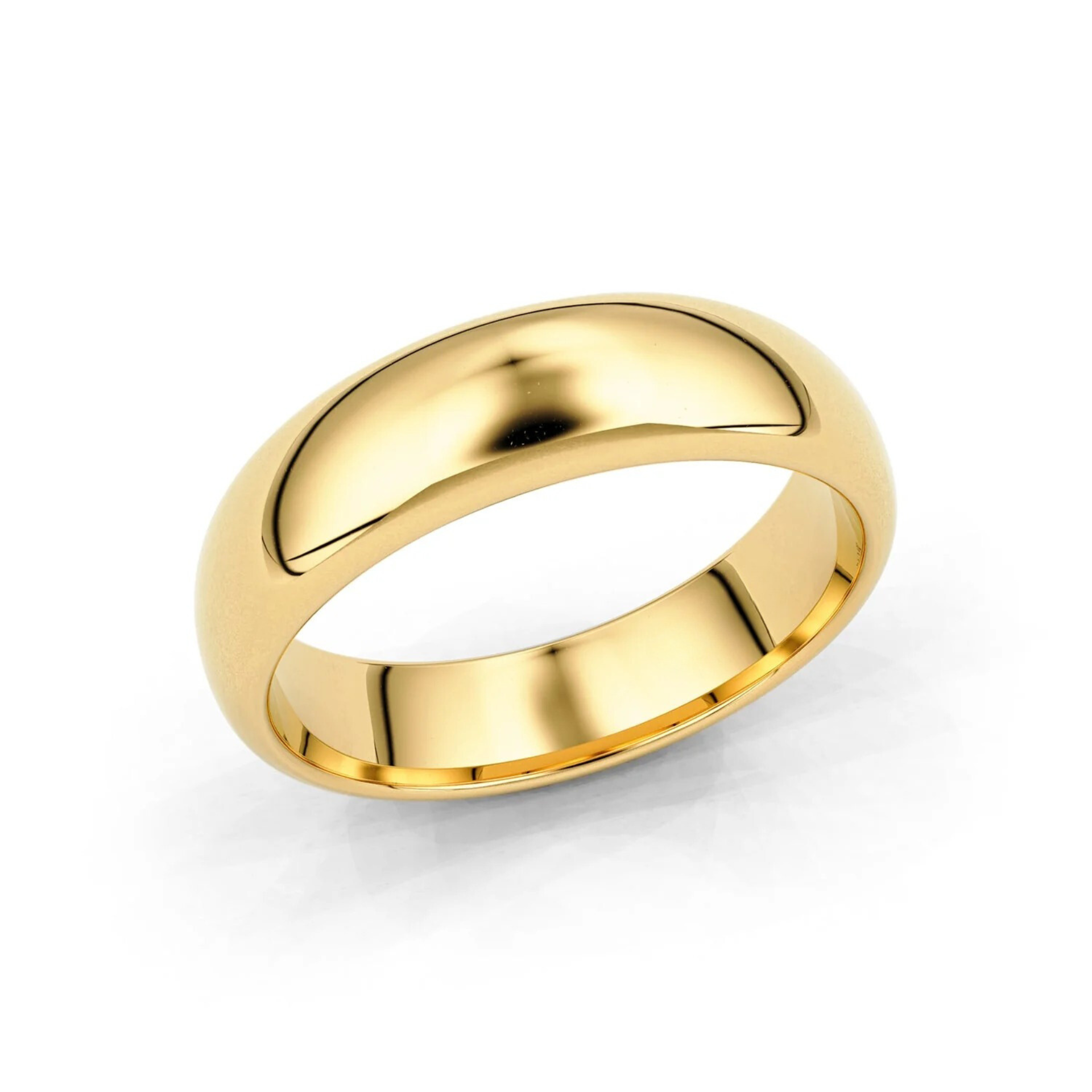 5mm Half Round Forever Wedding Band, 14k Gold