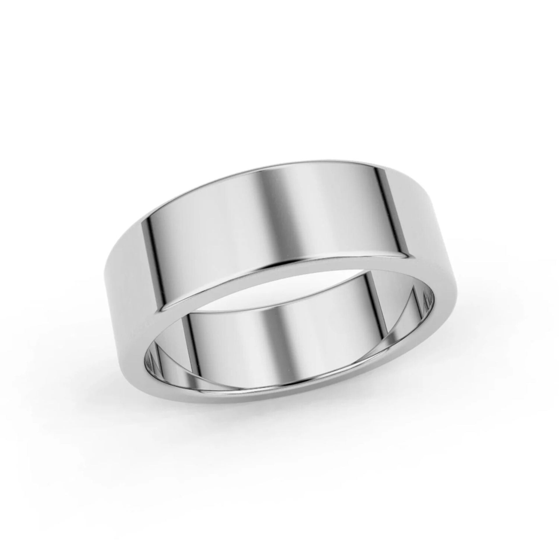 7mm Flat Forever Wedding Band, 14k Gold