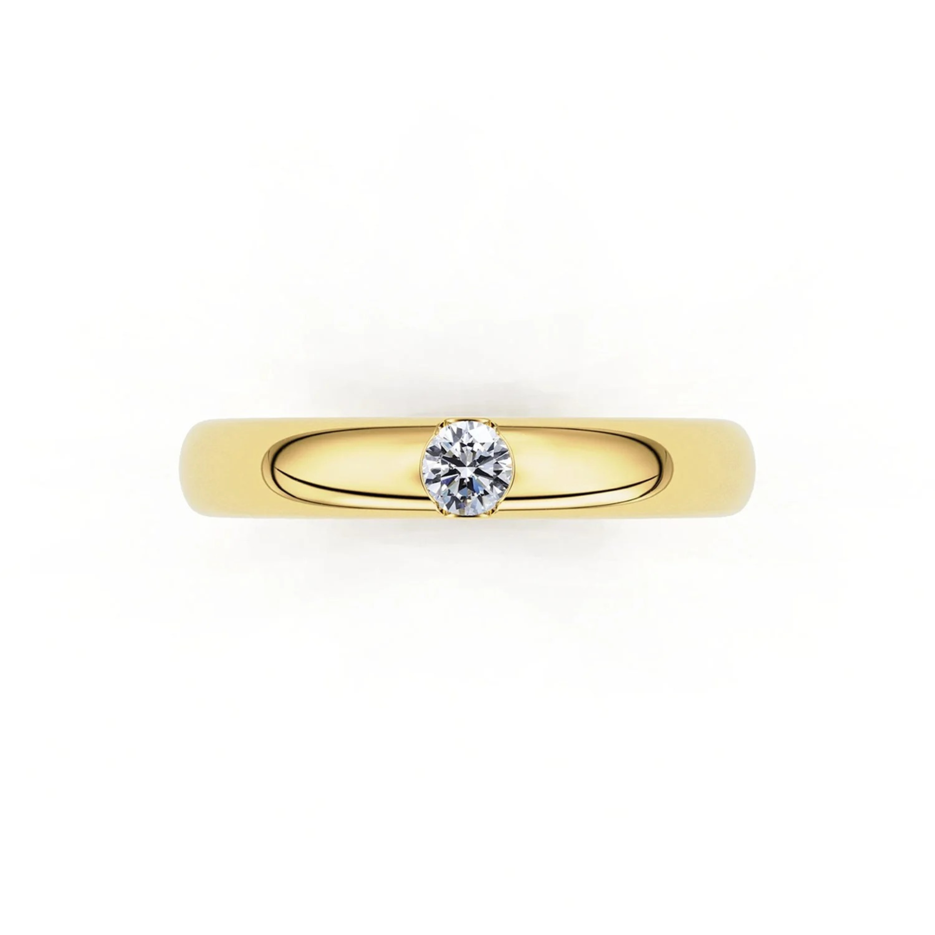 4mm Flush Set Forever Wedding Band, 14k Gold