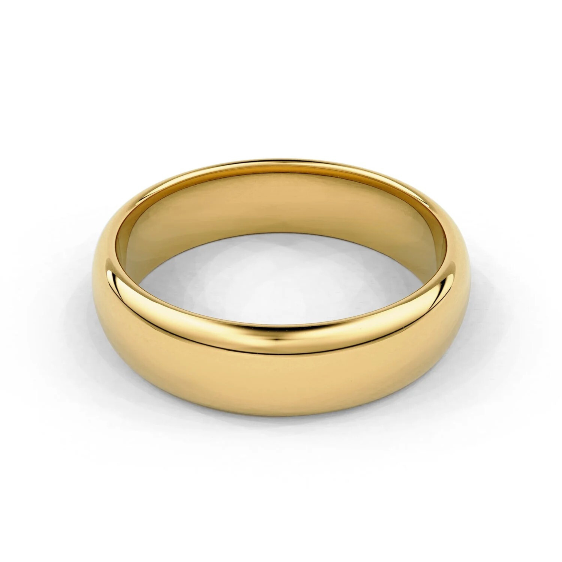 5mm Half Round Forever Wedding Band, 14k Gold