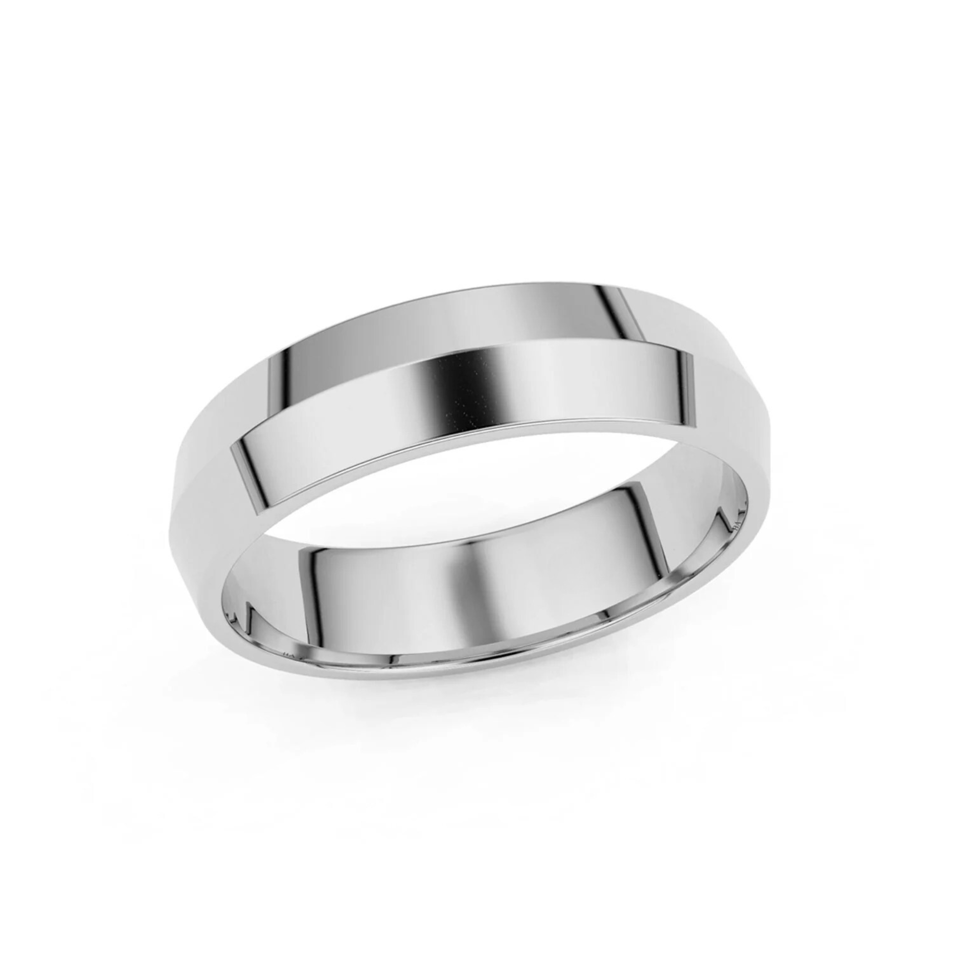 5.5mm Knife Edge Forever Wedding Band, 14k Gold