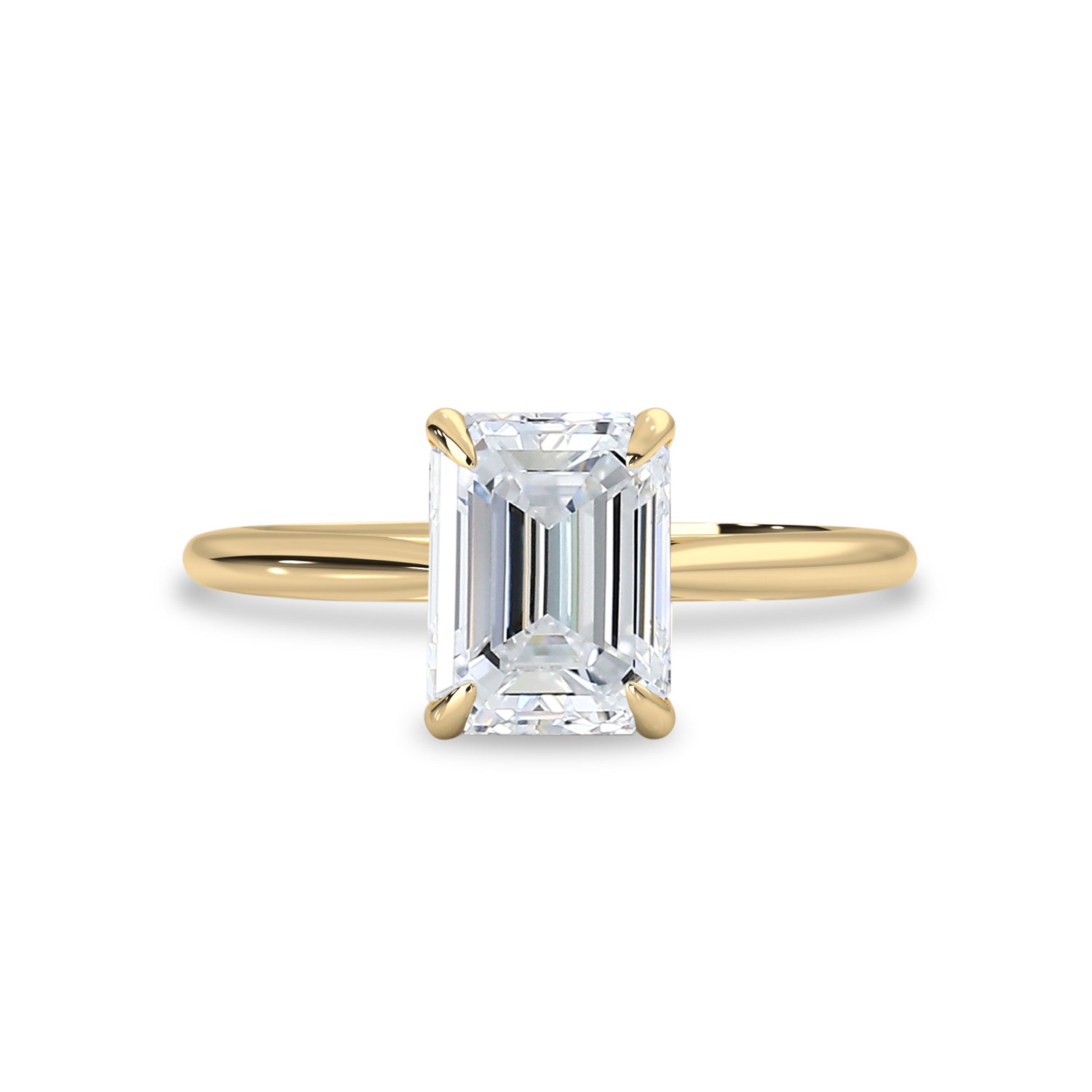 Vera Emerald Cut Solitaire Engagement Ring, Moissanite/Lab Grown Diamond