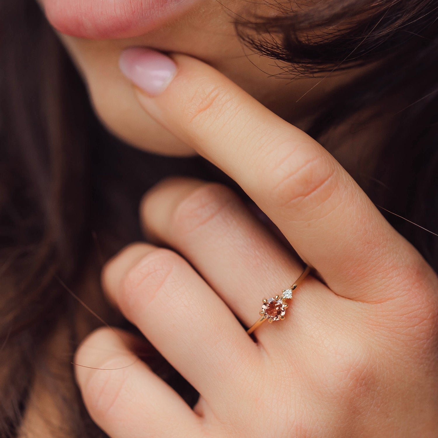 The Angel Love Ring, Tourmaline/London Topaz & Diamonds