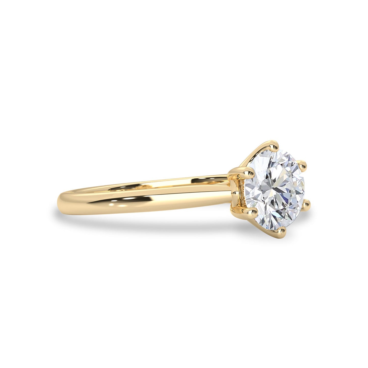 Jolie Round Trellis Solitaire Engagement Ring, Moissanite/Lab Grown Diamond