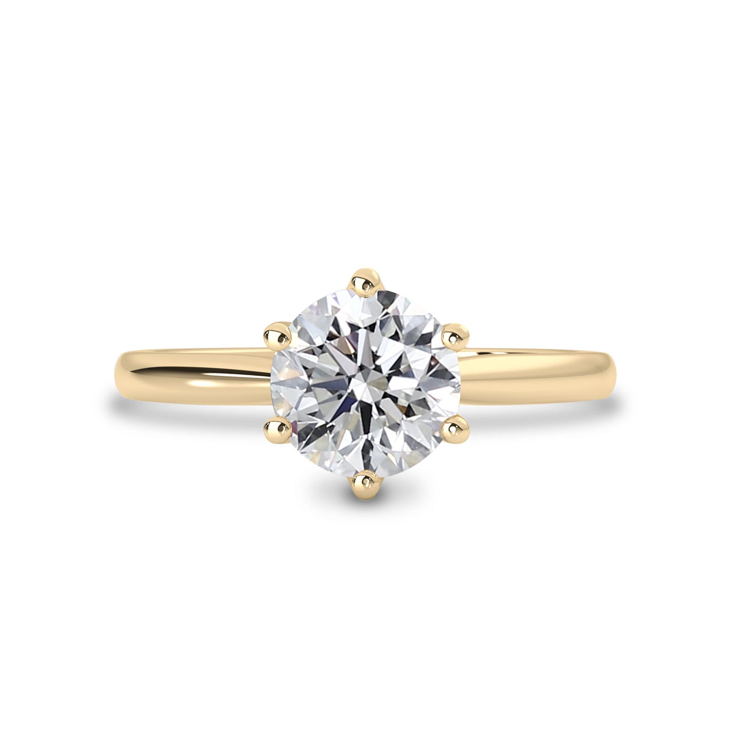 Jolie Round Trellis Solitaire Engagement Ring, Moissanite/Lab Grown Diamond