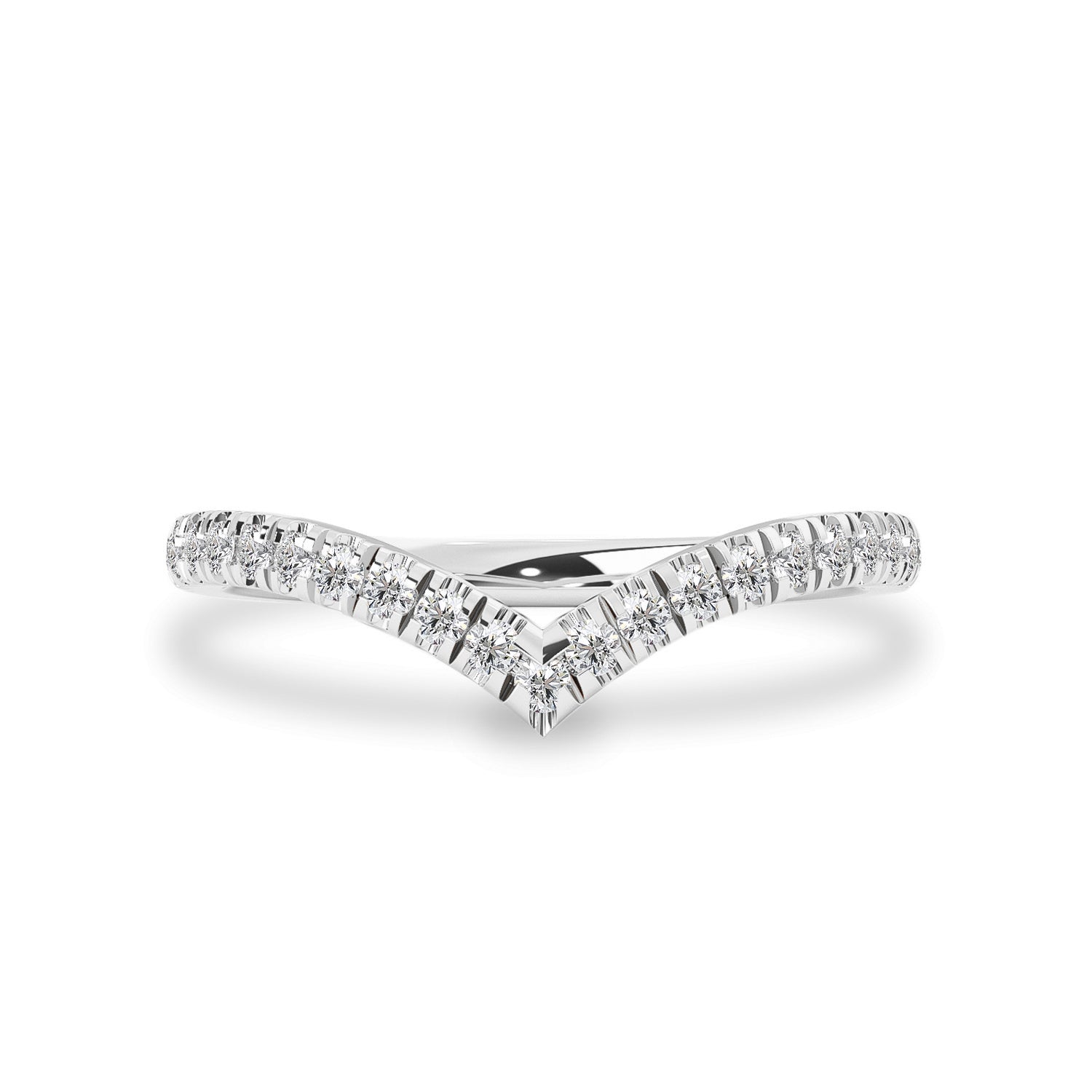 V Shape Half Eternity Ring No.2