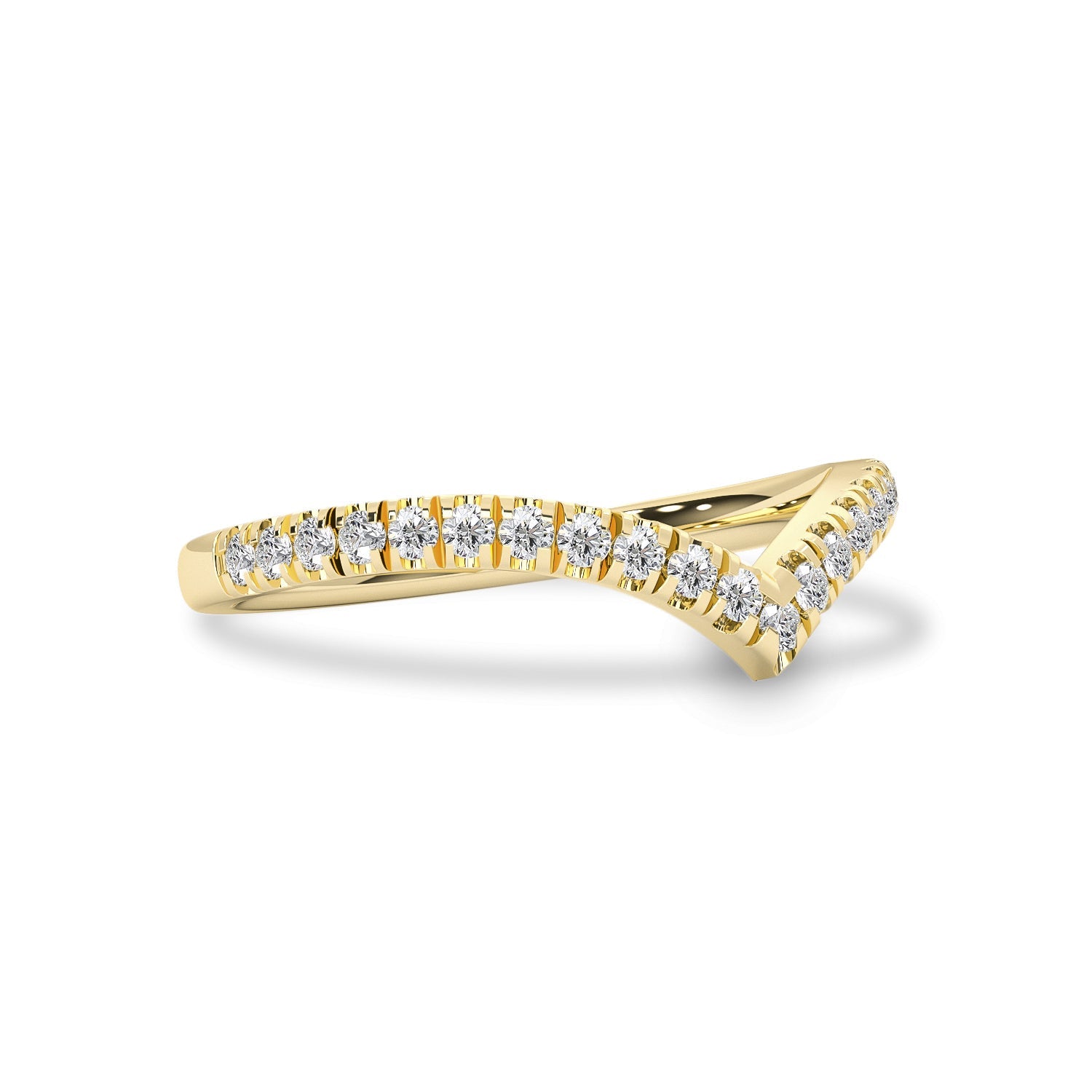 V Shape Half Eternity Ring No.2