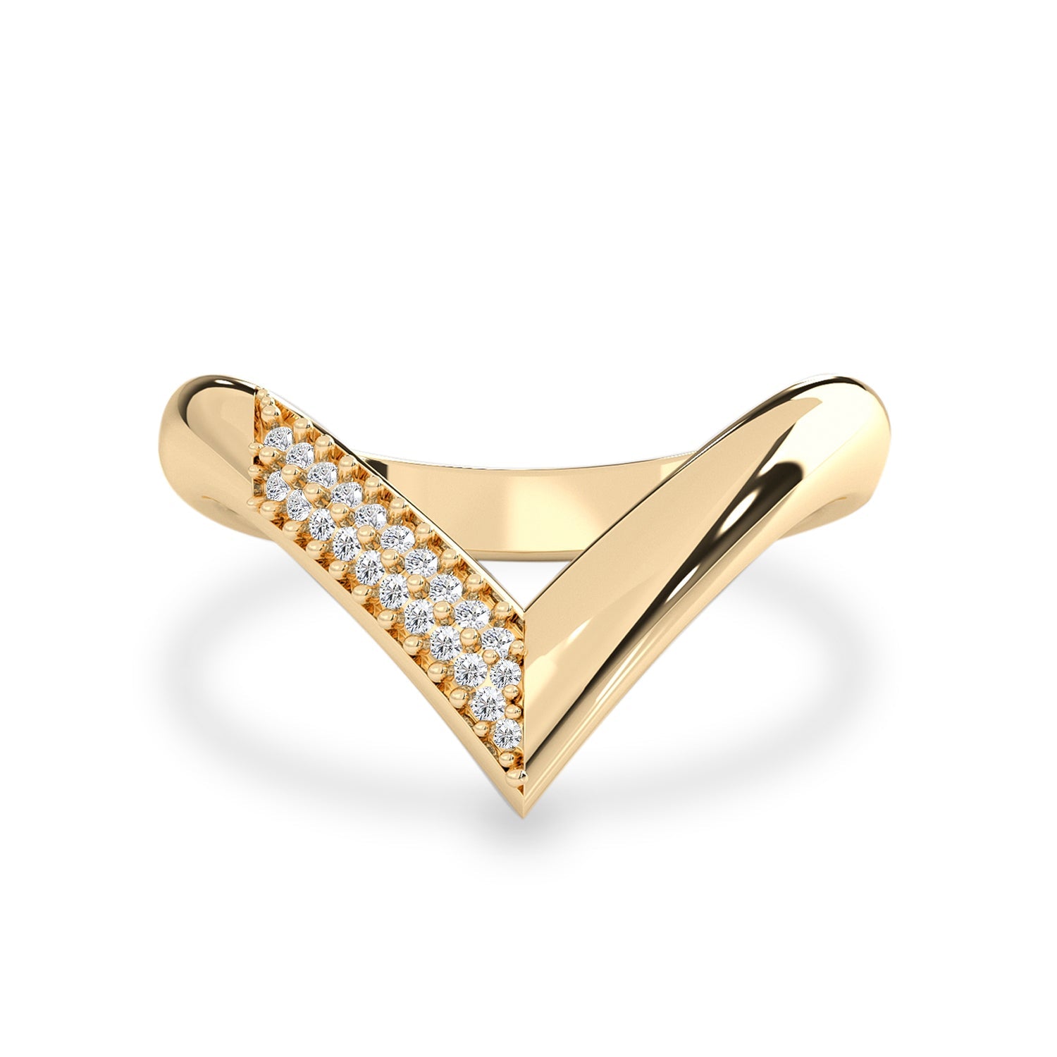 Zoey Half Pave Chevron Eternity Ring, Pavé