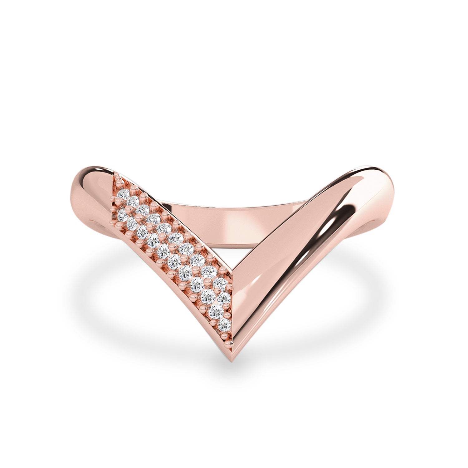 Zoey Half Pave Chevron Eternity Ring, Pavé