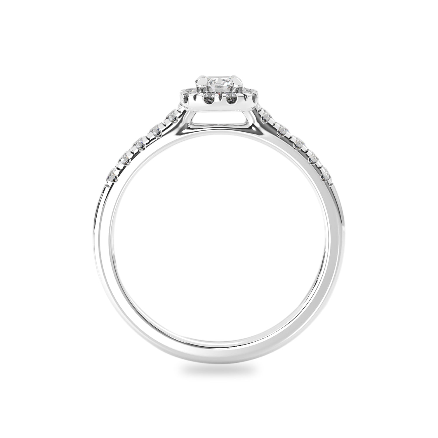 The Serene Vow Diamond Halo Engagement Ring, Round Brilliant