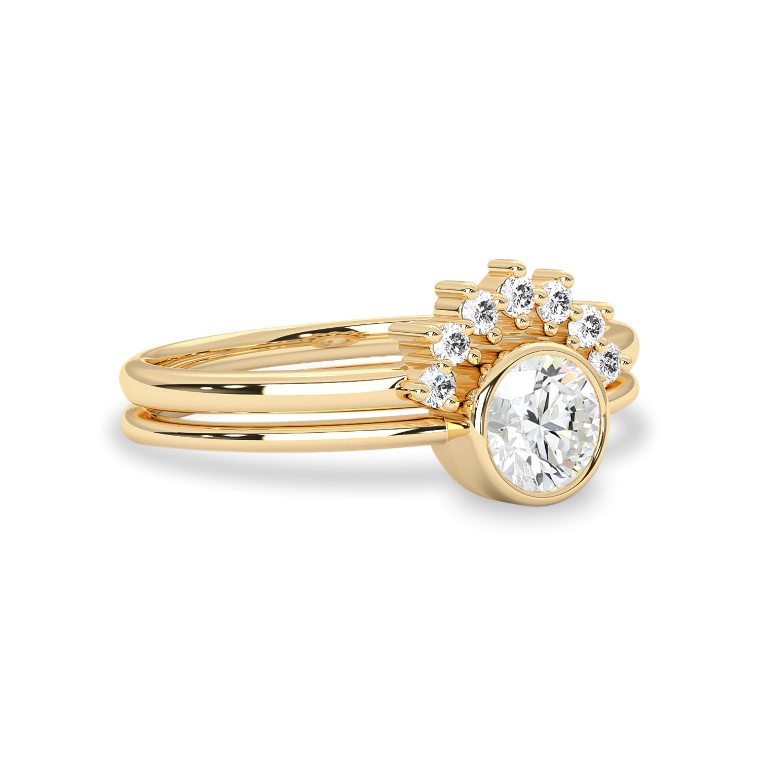 Sweet Prospect Wedding Ring Set, Round Brilliant With Pavé