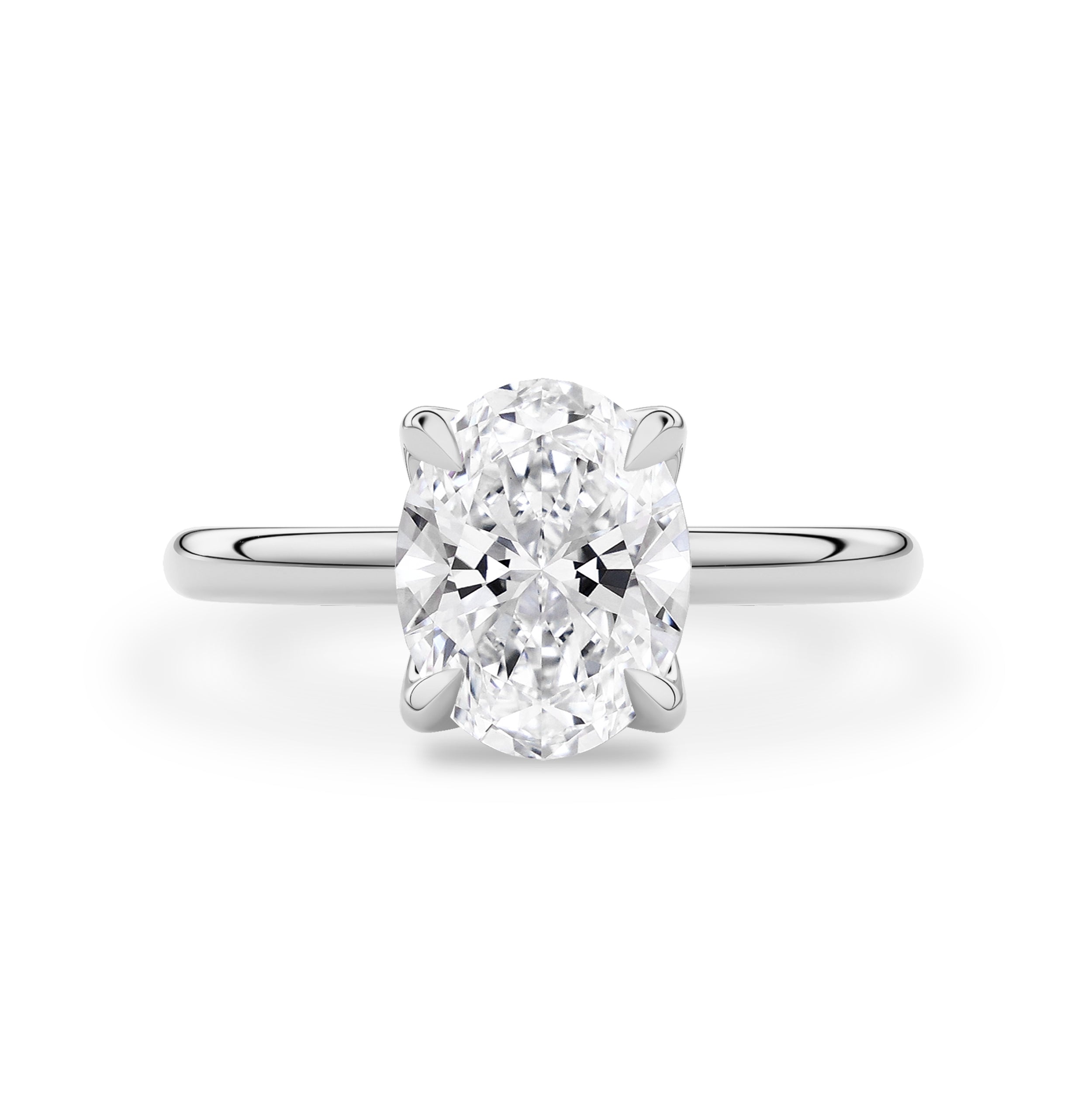 Oval Purity Petal Solitaire Engagement Ring, Lab Grown Diamond