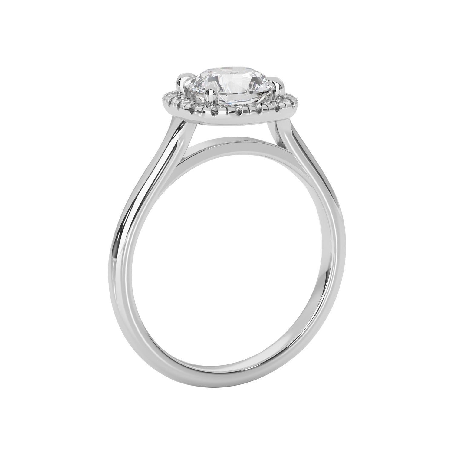 Clara Cushion Forever Halo Engagement Ring, Moissanite/Lab Grown Diamond