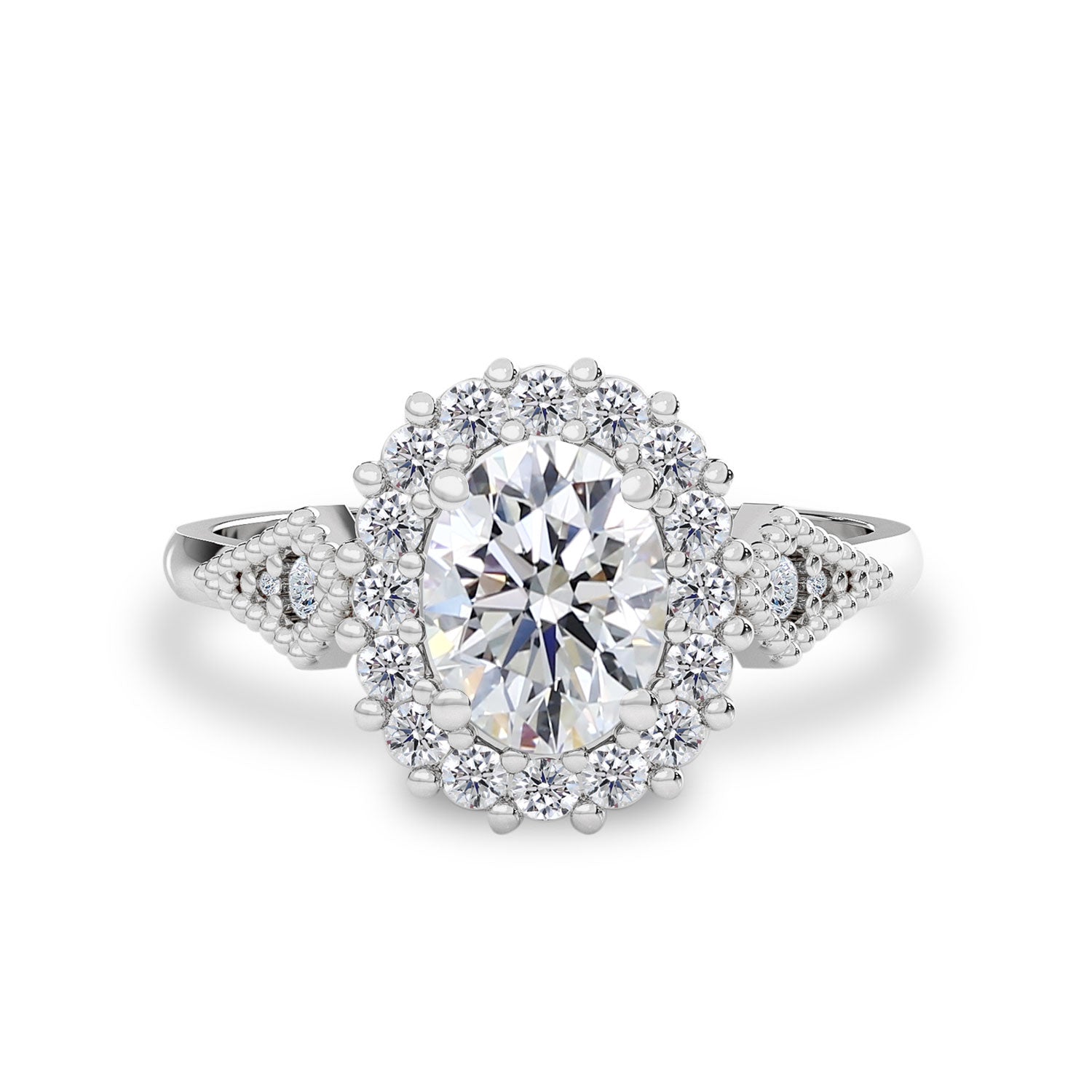 Vienna Diamond Star Cluster Halo Engagement Ring