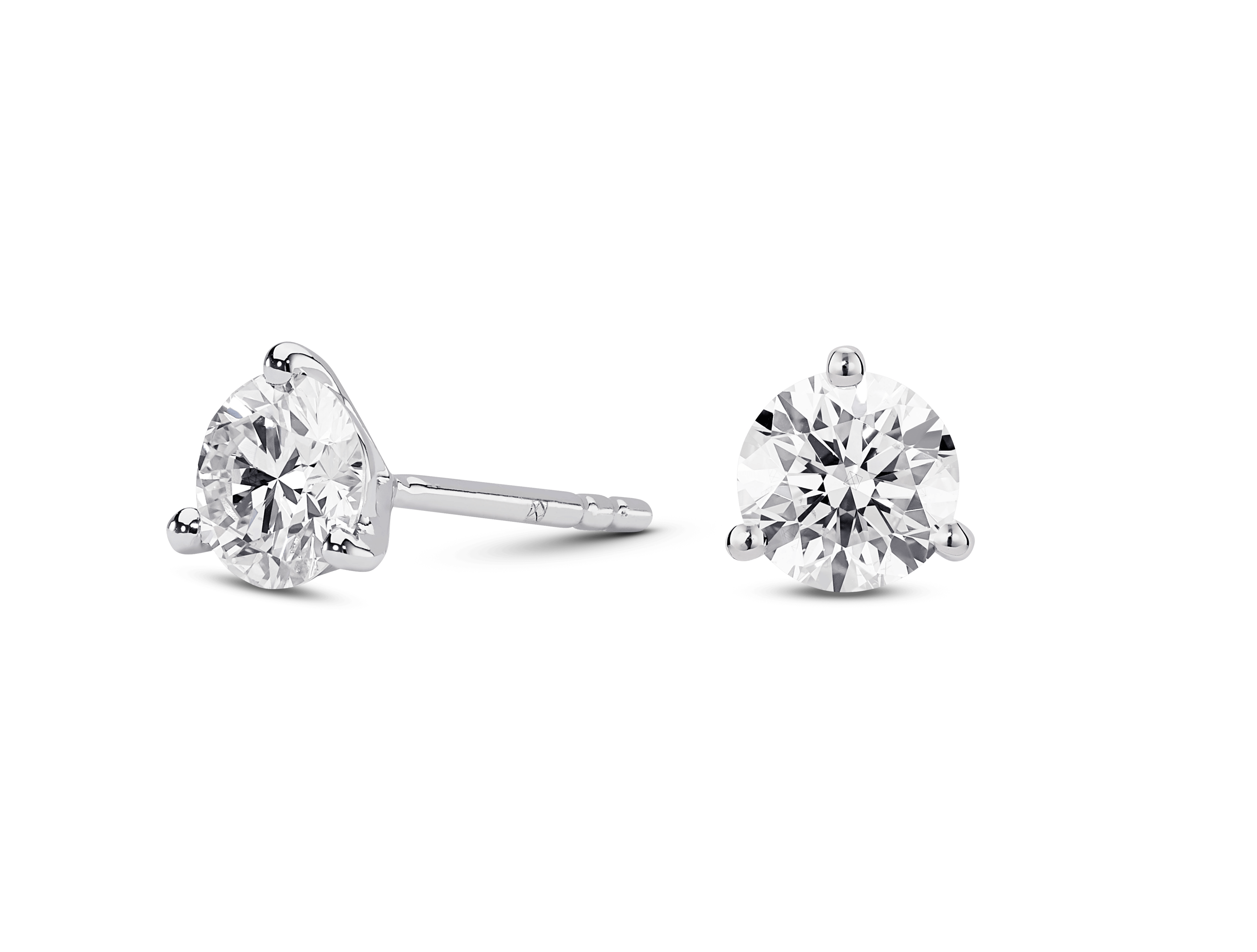 Lab-Grown Diamond 1½ct. tw. Round Brilliant Solitaire 14k Gold Studs | White