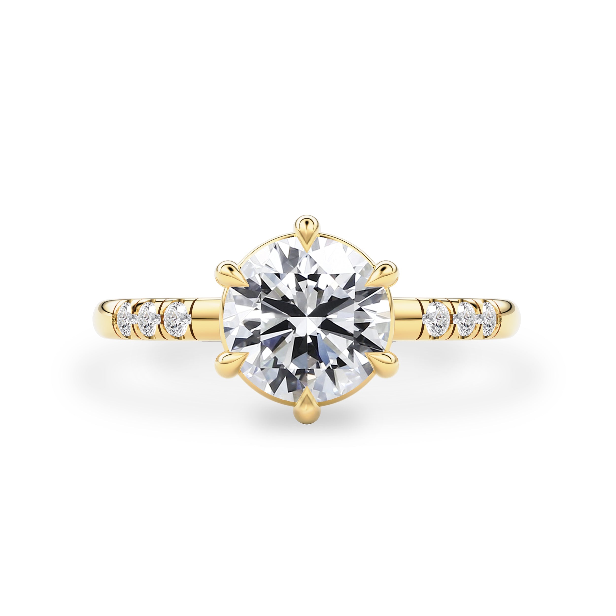 Eternal Dream Round Solitaire Engagement Ring, Round Brilliant With Pavé